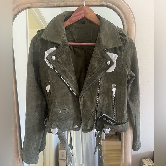 Revolve x BLANK NYC NWT SUEDE MOTO JACKET - HERB color, size small LEATHER - Picture 4 of 6